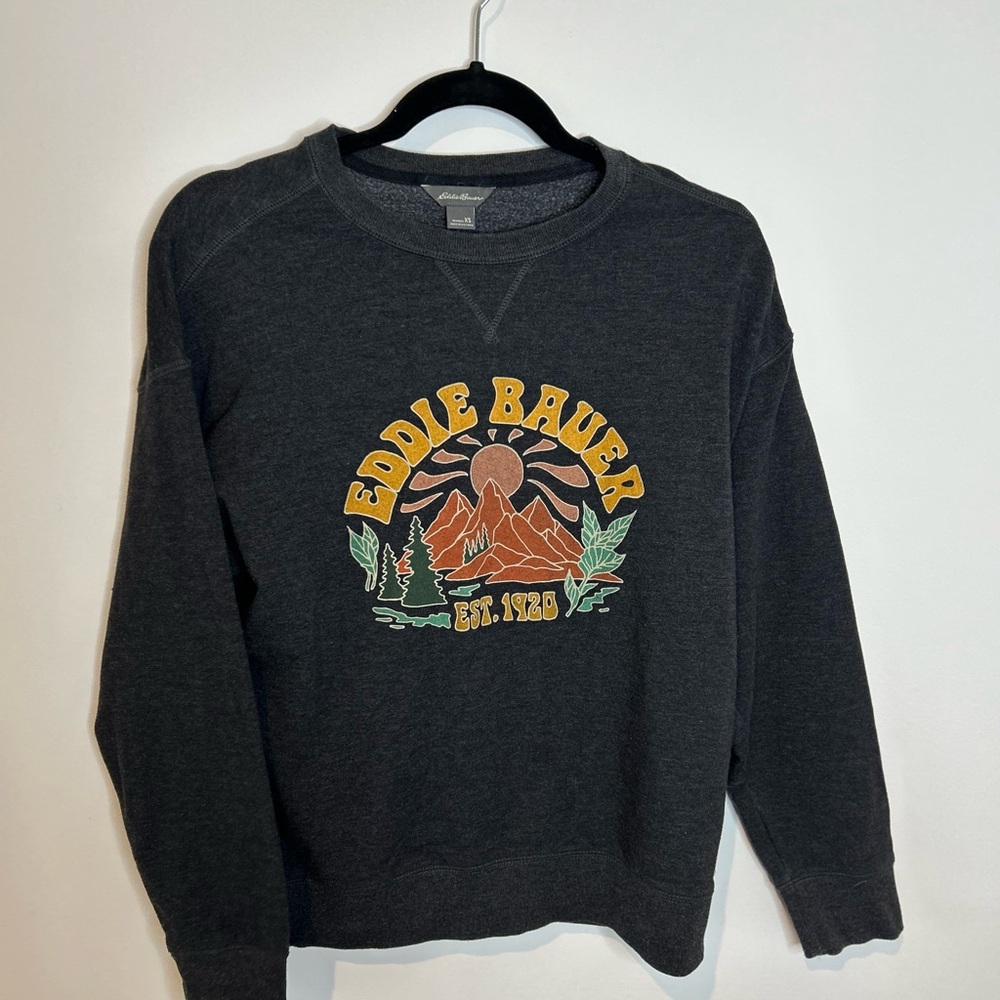 Eddie Bauer Women’s Graphic Crewneck Sweater - Dark Gray